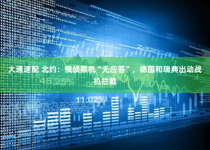 大通速配 北约：俄侦察机“无应答”，德国和瑞典出动战机拦截